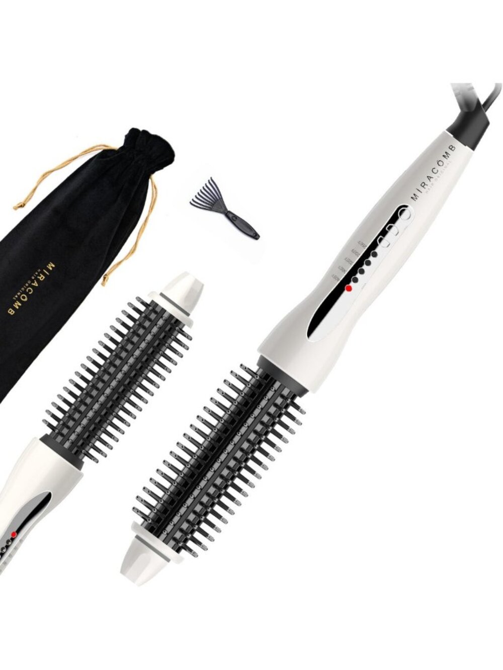 Professional Ceramic Hair Curler & Straightening Brush | 5 Heat Settings